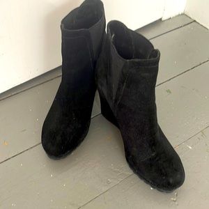 Black suede wedge booties in great condition. Barely worn from Priori